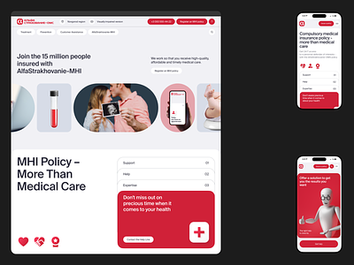 Alfastrakhovanie-OMS / Case Study animation brand identity checkup health healthcare hospital illustration insurance insurance website insurtech medical medical website medicine medtech redis telemedicine ui ux web design wellness