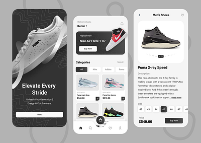 Online Sneaker Shop app concept design figma ui user interface ux