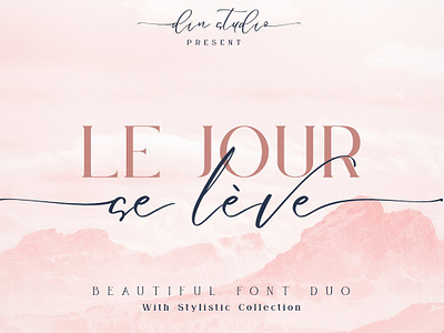 Le Jour - Font Duo beauty mockup branding calligraphy cover book girly font instagram stories instagram story logo logo font modern modern calligraphy modern font serif serif font signature signature font wedding wedding font wedding invitation wedding script