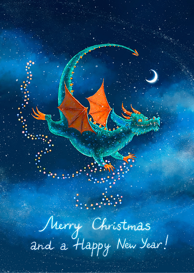 New Year's cards illustrations art christmas design dragon graphic design illustration