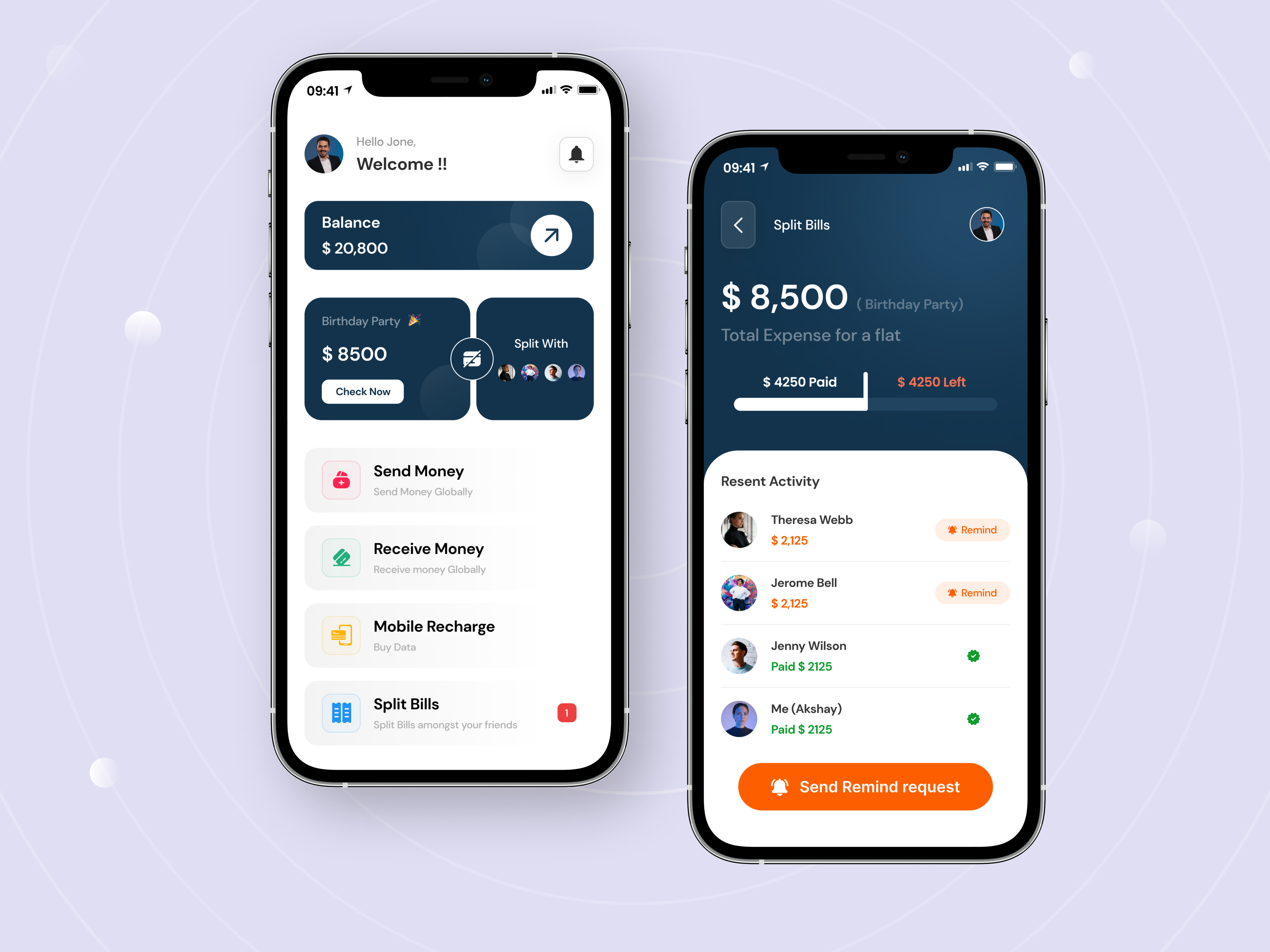 Split Bill Mobile App branding pay payment split split payment ui ui design upi ux wallet