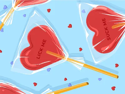 Happy Valentine`s Day ❤️ 2d art character cute funny graphic design greeting card greeting cards illustration kiss lollipop love stationery valentines valentines day