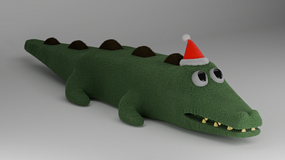 3D Soft Crocodile 3d 3d cute 3d designer blender crocodile design graphic design happy new year illustration particles plush soft toy