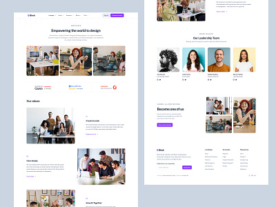 🤩 About Us page design for Block about page about us about us page design block clean company page creative design landingpage modern team ui ui design ux design web design website