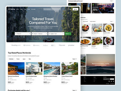 GoTrip: Tailored Travel, Compared for You booking design desktop home page mobile template travel