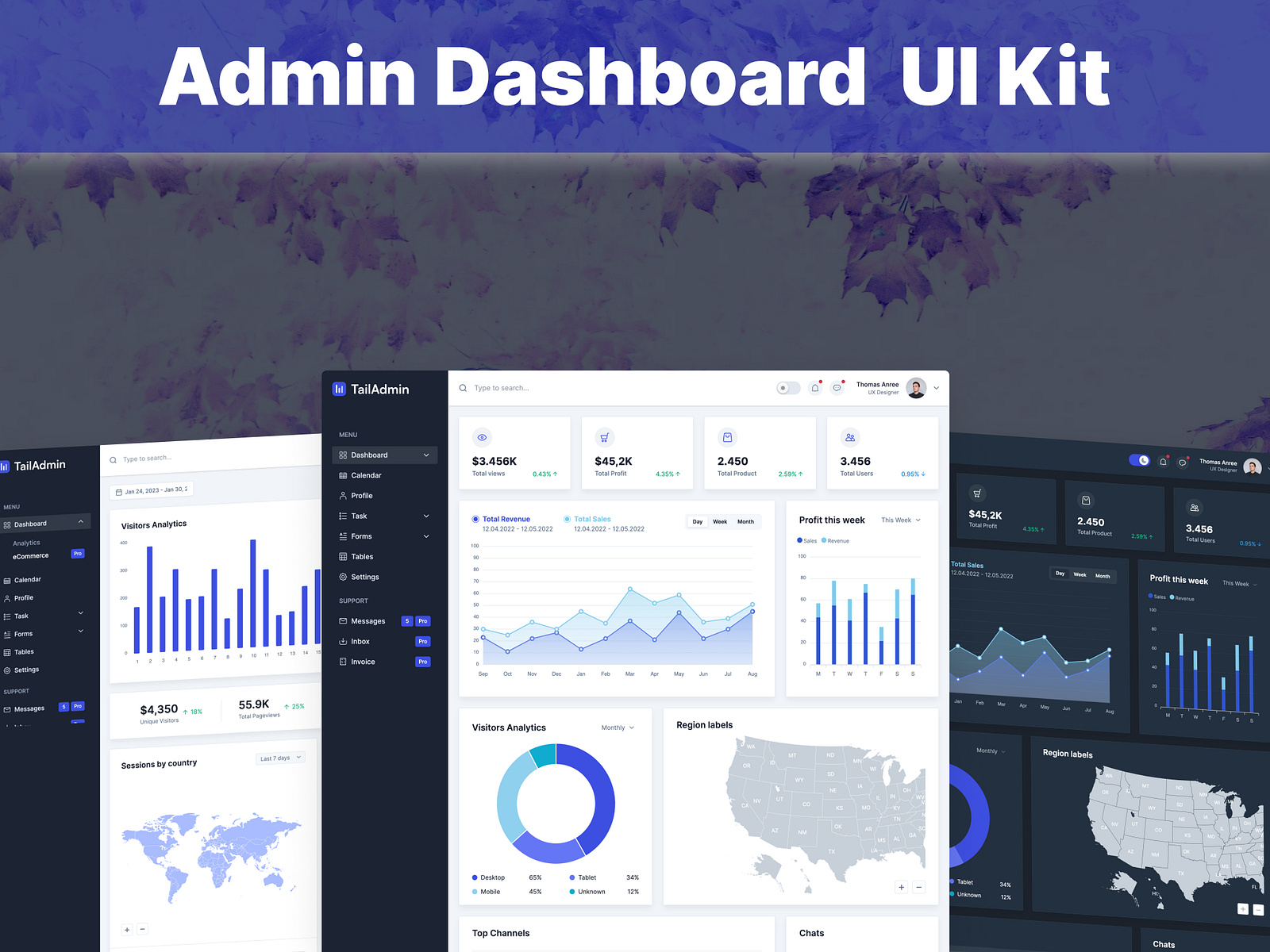 Admin Dashboard UI Kit by Bytesoltech on Dribbble