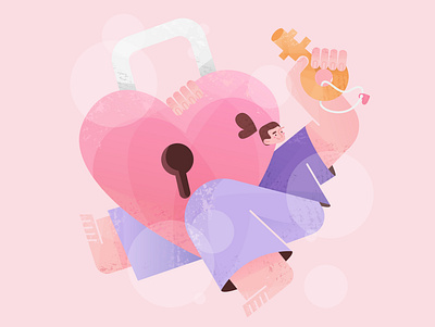 Happy Valentine's Day character characterdesign cute flat design flat illustration heart illustration illustrator love valentines valentines day vector