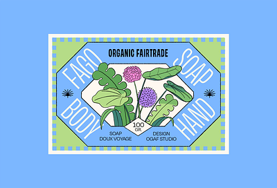 Fago Soap x Doux voyage beauty colour cosmetic design fagostudio graphic green illustration logo ogaf plants soap