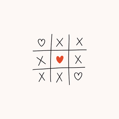 tic tac toe cute graphicdesign illustration love playing saint valentin tictactoe valentinesday