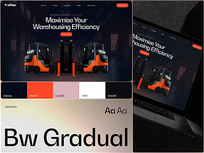 Lifter-Website design branding dark design graphic design illustration layout orange ui ux web webdesign
