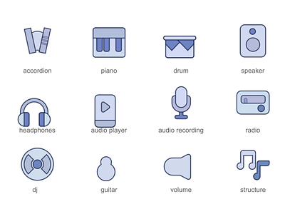 Musical vibes 2d animation audio design drum flat guitar harmony icon icons illustration melody motion music notes rhythm sound tunes vibes volume