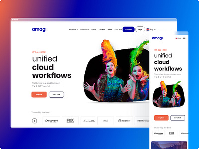 Amagi design landing page ui ux web design