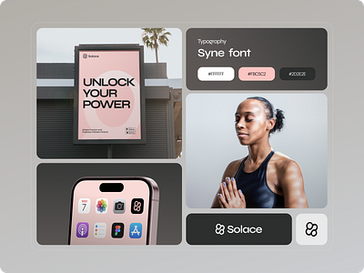 Visual Identity for Solace app icon banner branding colors font family graphic design logo photo sport app visual identity