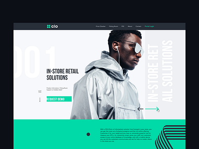 CLO website bbold branding brutalism fashion fitting room green minimal poi ui ui ux