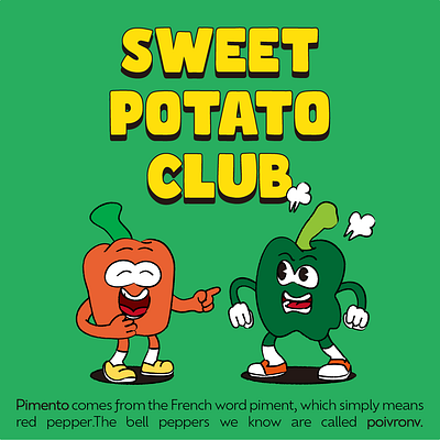 sweet potato club_vegetable friends design graphic design illustration