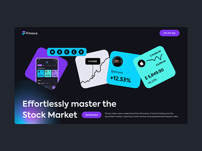 Fiasco Promo website branding colorful dark finance fintech gradient graph graphic design minimal news tradding ui ui ux