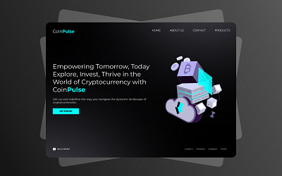 Coin Pulse 3d bitcoin crypto crypto platform cryptocurrency landing page landing page design uiux web design website design webui