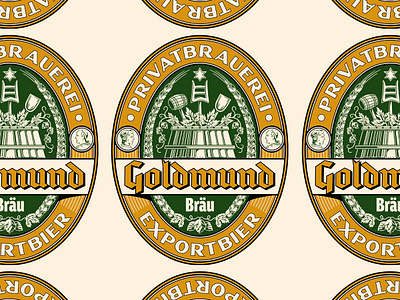 Goldmund Bräu apparel badge beer branding brewery grap illustration label mat packaging retro t shirt vintage