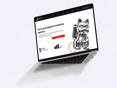 Internet marketing agency website agency bright cat corporate website graphic design landing logo marketing metal minimal red seo smm ui ui ux web design