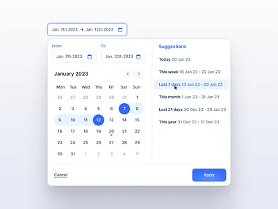 Date range selector analytics date date range date selector graph lemlist product design reports saas sales software ui ux