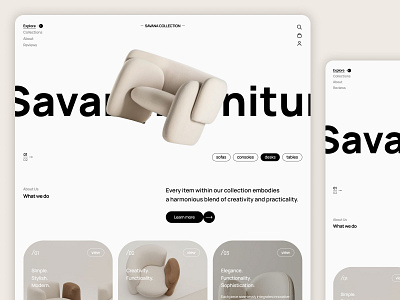 Furniture Website design furniture graphic design interface minimal modern motion product service simple startup ui ux web website
