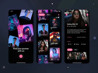 Flippy Dating animation dating dating app entertainment ios mobile mobile app social media ui ux