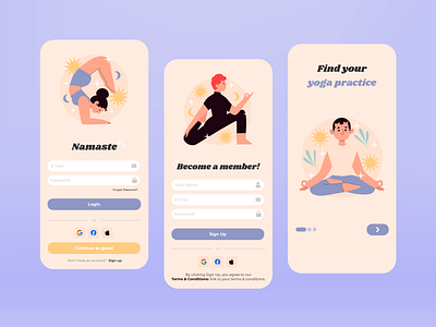 Yoga App - Login Screen app design figma login screen ui ux yoga