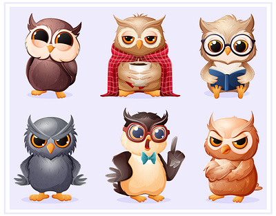 Very cute owls animal art character design children cute design digital art graphic design illustration logo mascot owl owls vector