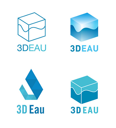 3D EAU 3d brand identity branding engineering logo water