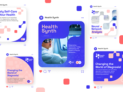 Health Synth. Mobile ai blue brand branding clean design flat graphic design health healthcare identity illustration interface logo minimal ui ux vector web website