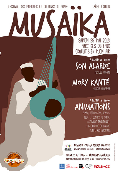 Musaïka 2013 afsco festival graphic design moty kanté mulhouse music poster world music