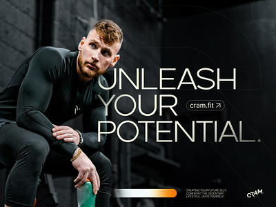Unleash your potential, Cram. 3d banner branding clean corporate design fit fitness graphic design gym illustration lifestyle logo minimal olympic retro sport