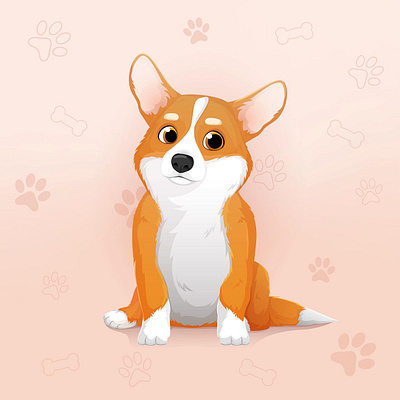 Cute corgi animal art character design corgi cute design digital art dog illustration vector vectorart