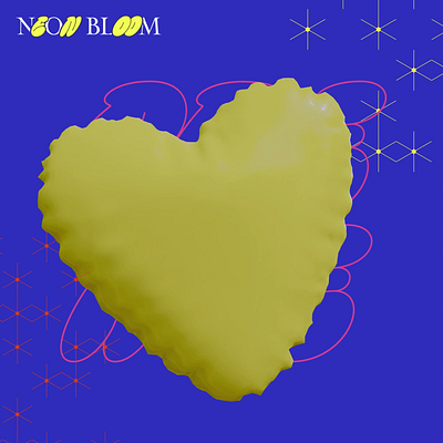 Neon Bloom Love balloon blue font inflatable love neon pink stars ui valentines web design website yellow