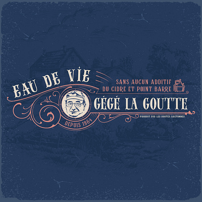 Eau de vie Gégé La Goutte branding graphic design logo