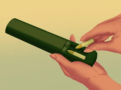 Remote War airbrush antiwar bullet editorial graphic design hands illustration procreate remote tv war