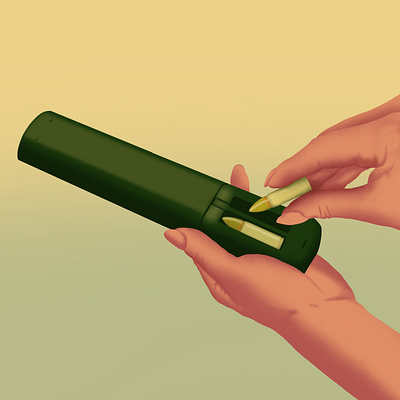 Remote War airbrush antiwar bullet editorial graphic design hands illustration procreate remote tv war