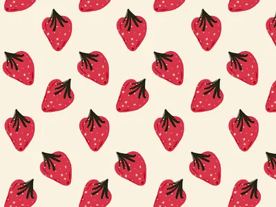 Strawberry Doodles berry berry pun chalk fruit pun love pattern procreate red sketch strawberry summer valentine valentines day wallpaper