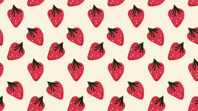 Strawberry Doodles berry berry pun chalk fruit pun love pattern procreate red sketch strawberry summer valentine valentines day wallpaper