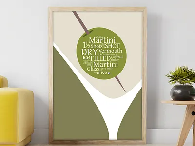 Martini cocktail poster cocktails graphic design illustration poster