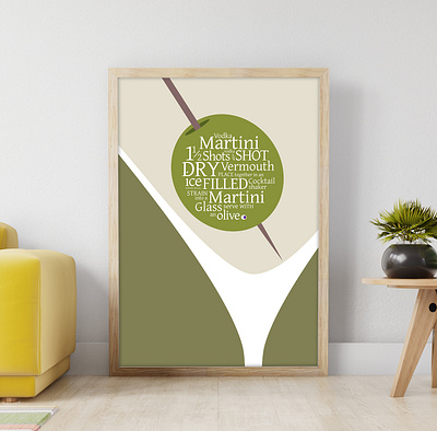 Martini cocktail poster cocktails graphic design illustration poster