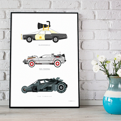 Classic cars poster car poster classic movie cars graphic design illustration poster