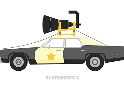 Bluesmobile car graphic design illustration poster