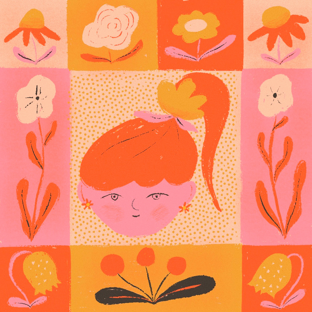 Flower power blossom colorful design flower flower lover flowerpower girlpower graphic design illustration nature pink playful red simpleillustration texture yellow