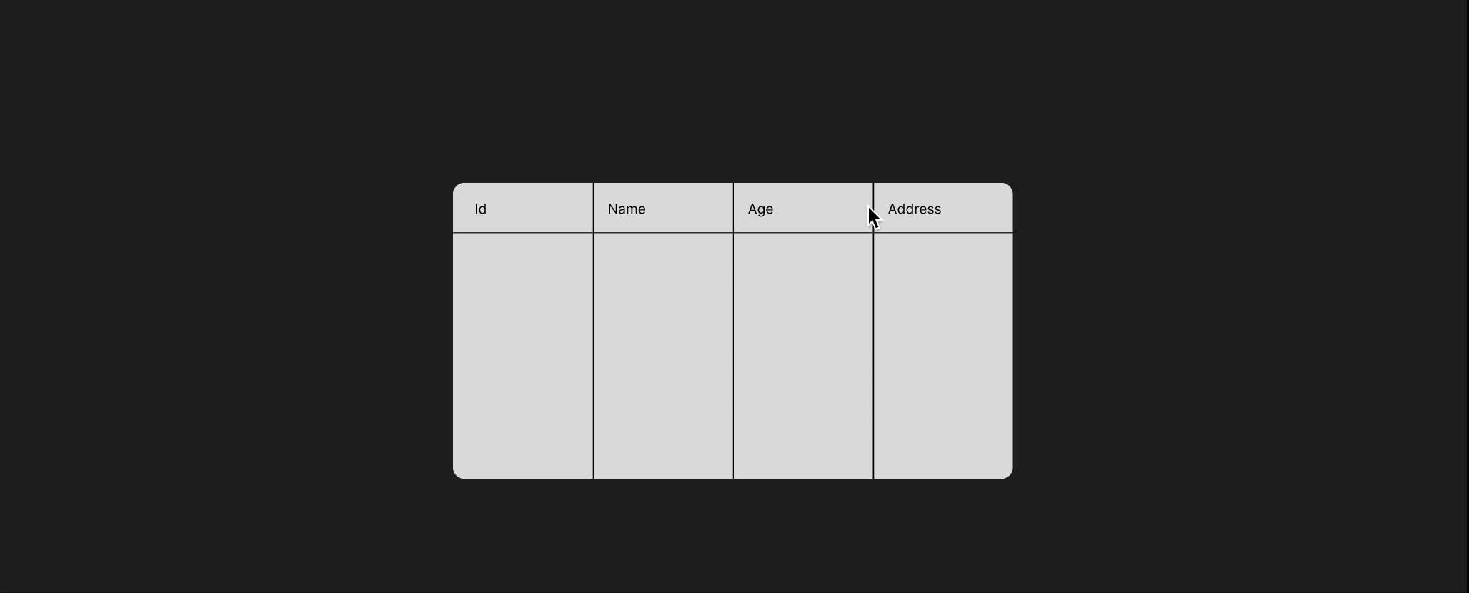 Table Column Collapse UI column ui table website