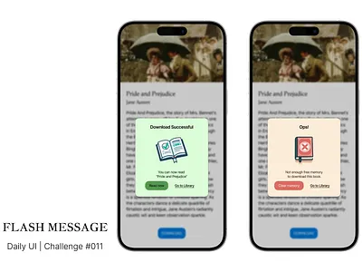 #011 | Flash Message book challenge daily ui dailyui flash message illustration reading simple ui