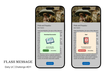 #011 | Flash Message book challenge daily ui dailyui flash message illustration reading simple ui