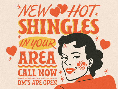 Hot Shingles in your area! dating design flat graphic design heart illustration valentines day