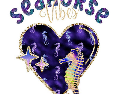 Seahorse Vibes design digital files graphic design illustration png