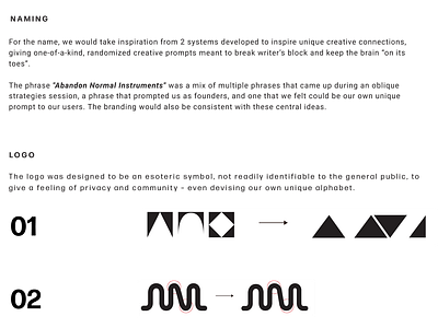 Abandon Normal Instruments - Naming + Symbology branding naming